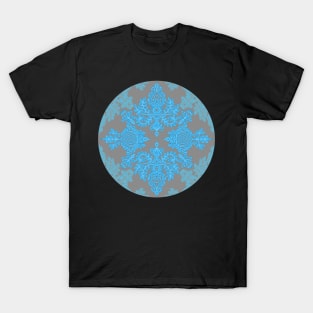 Turquoise Tangle - sky blue, aqua & grey pattern T-Shirt